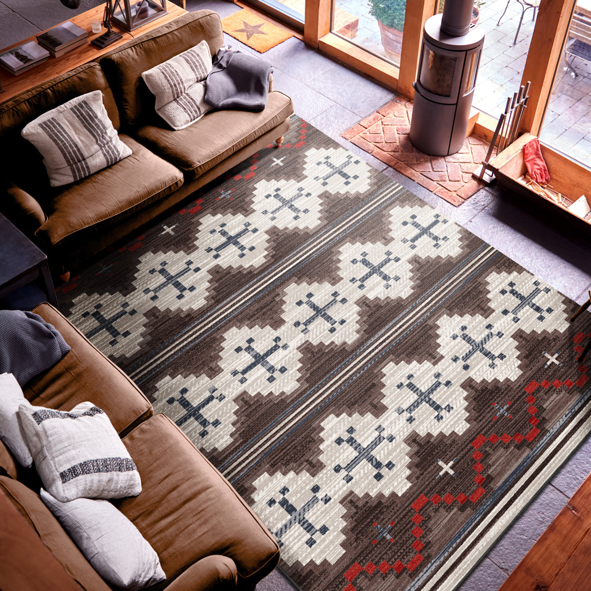 Image of an area rug, Pathways - Dusty Brown