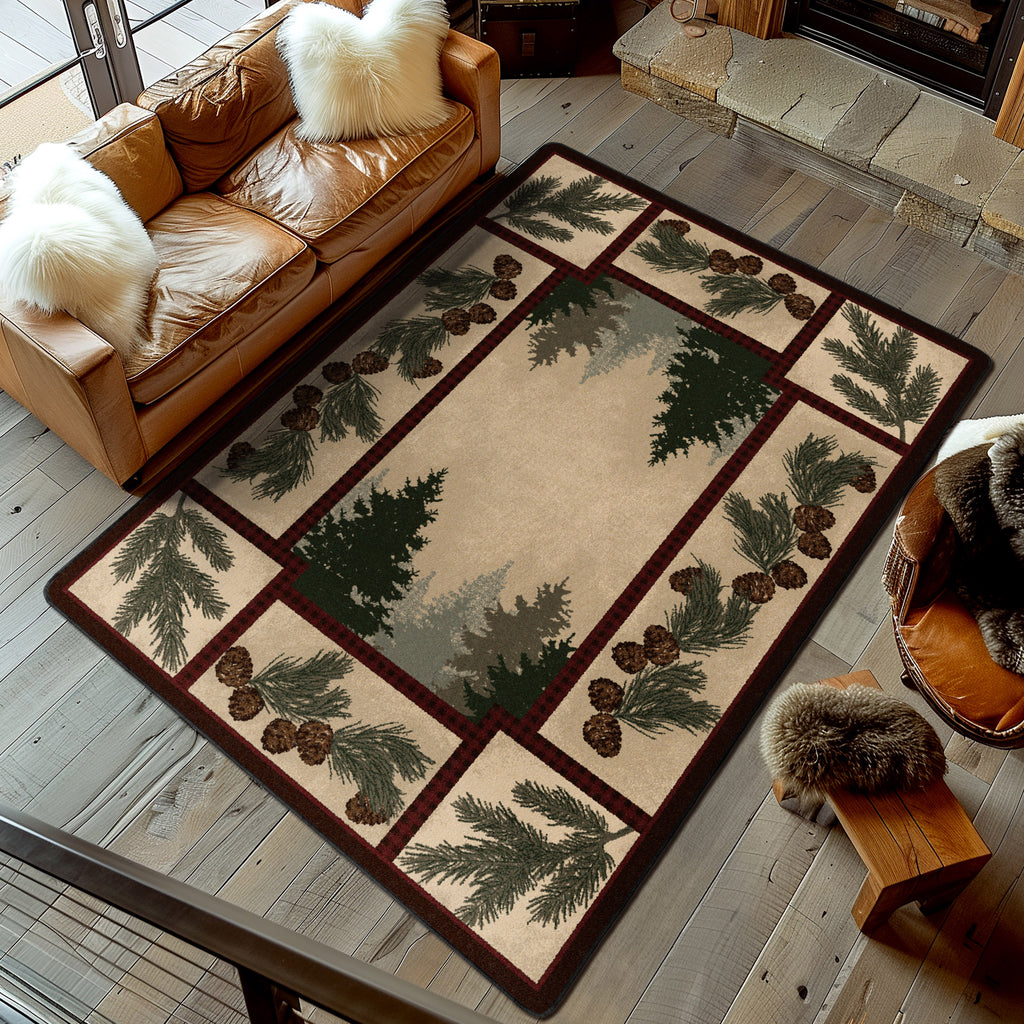 Image of an area rug, Pine Forest - Maize