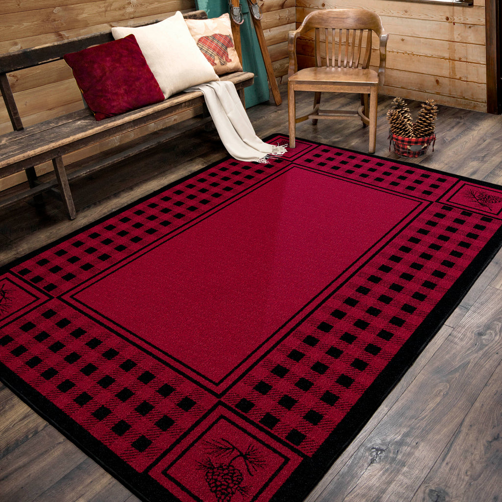 Image of an area rug, Pine Refuge - Red