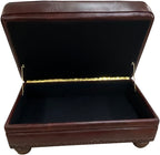 Razorback Western Red Leather Storage Ottoman