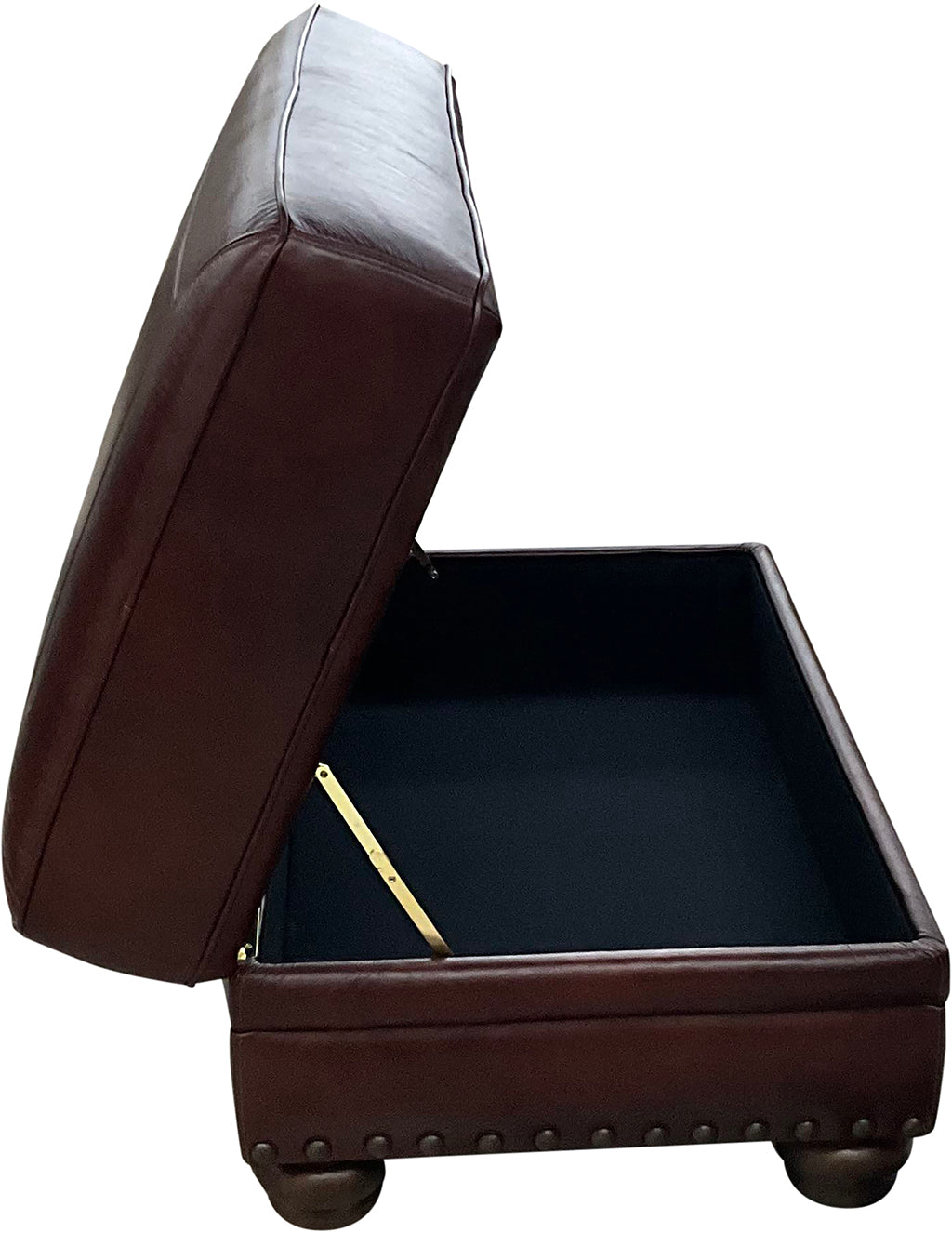 Razorback Western Red Leather Storage Ottoman