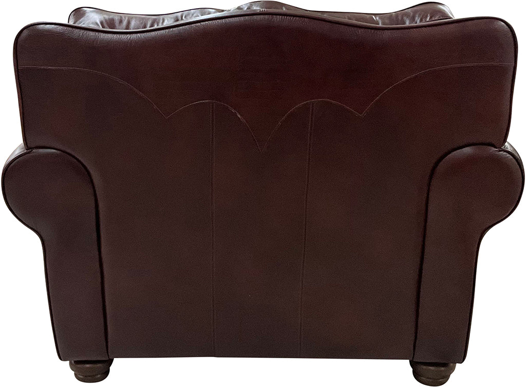 Razorback Western Red Leather Chair And A Half Back