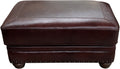 Razorback Western Red Leather Storage Ottoman 