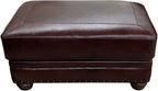 Razorback Western Red Leather Storage Ottoman 