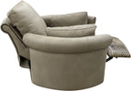 Kashmir Rounded & Rolled Arm Modern Farmhouse Western Cashmere Leather Swivel Recliner