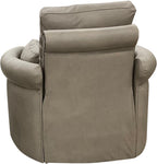 Kashmir Rounded & Rolled Arm Modern Farmhouse Western Cashmere Leather Swivel Recliner