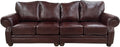 Razorback Western Red Leather Four Cushion Straight Sectional Sofa