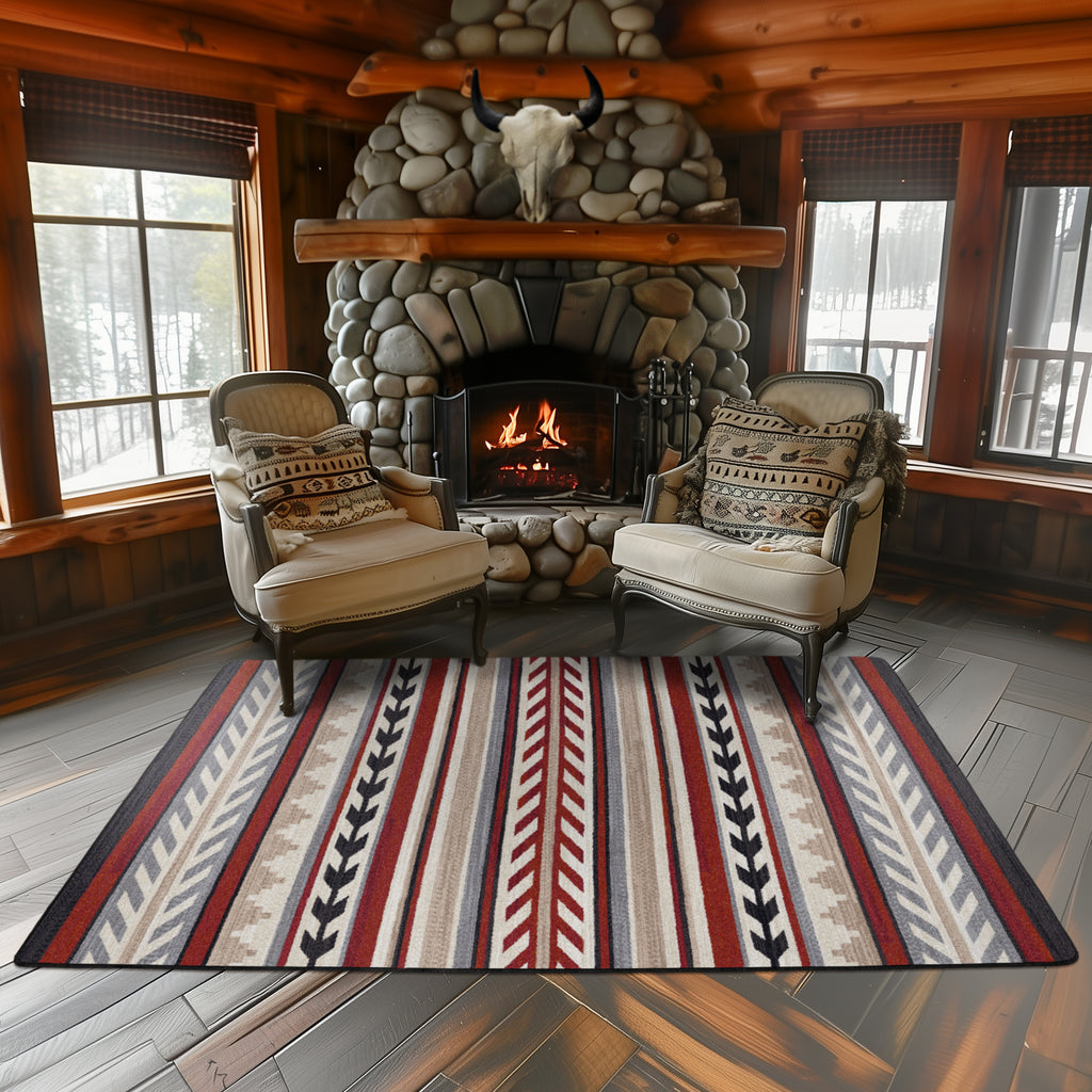 Image of an area rug, Progression - Red