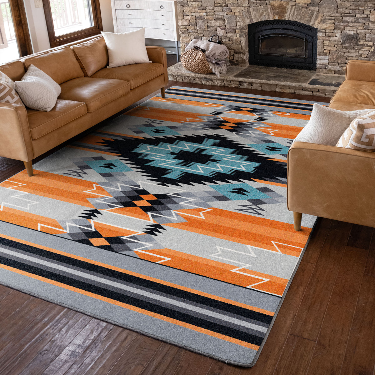 Image of an area rug, Radiowaves - Fire