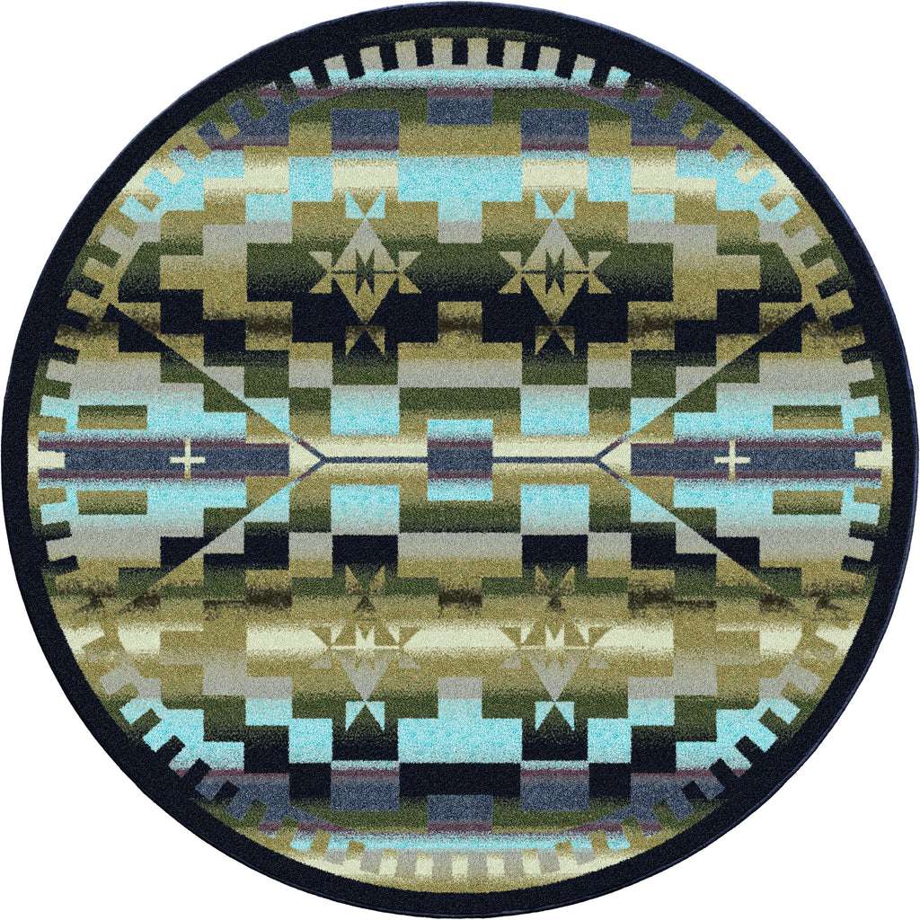 Image of an area rug, Rainbow Blanket - Blue Shades