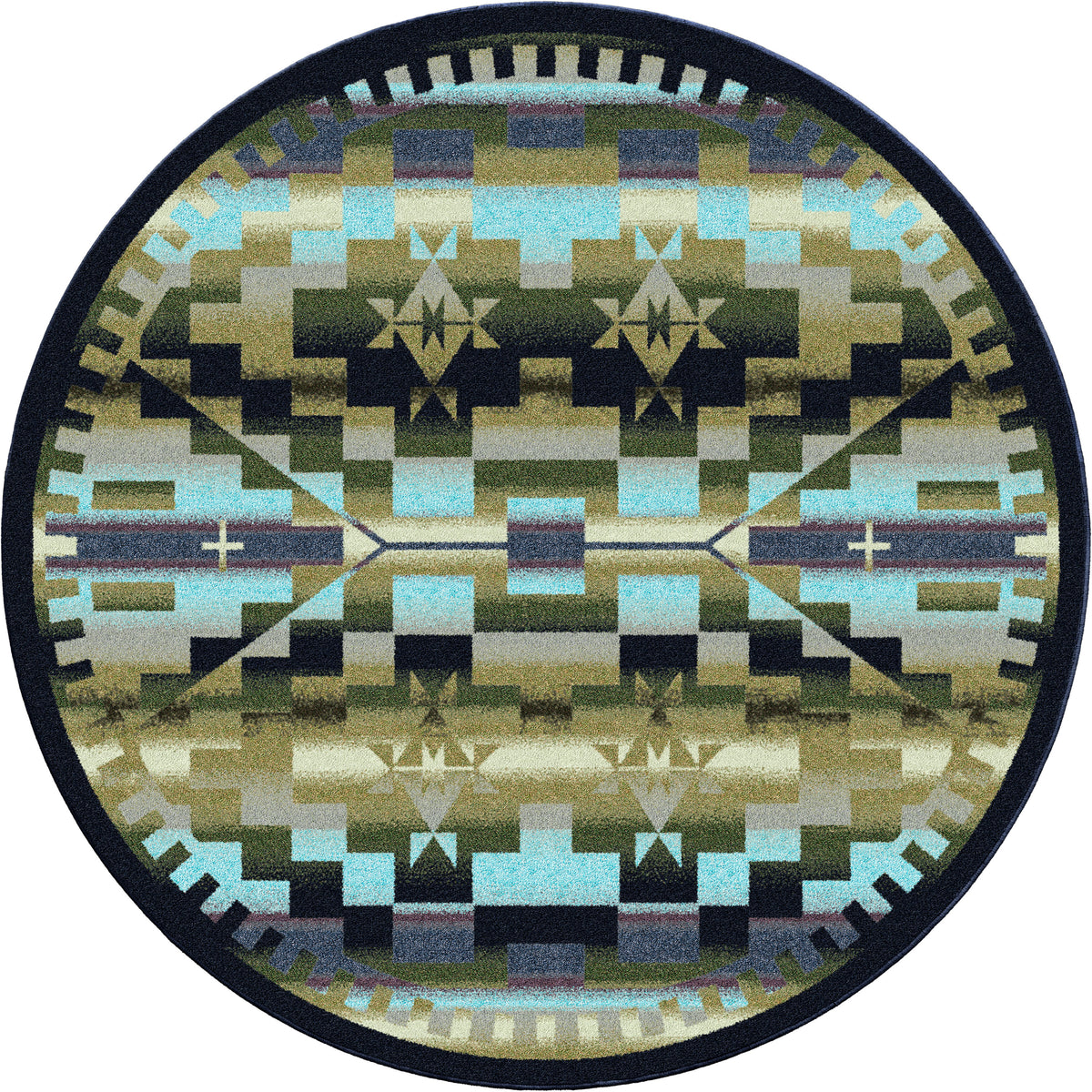 Image of an area rug, Rainbow Blanket - Blue Shades