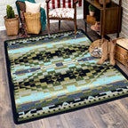 Image of an area rug, Rainbow Blanket - Blue Shades