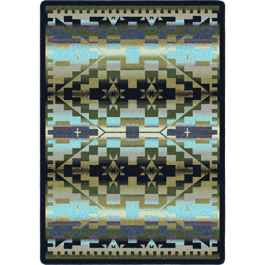 Image of an area rug, Rainbow Blanket - Blue Shades