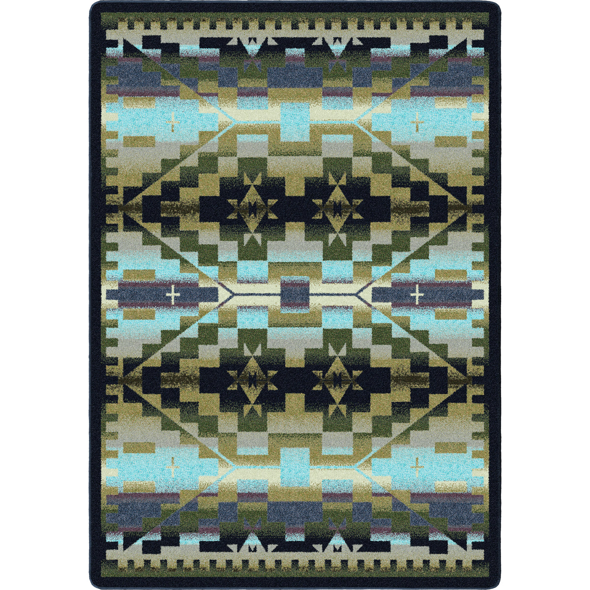 Image of an area rug, Rainbow Blanket - Blue Shades