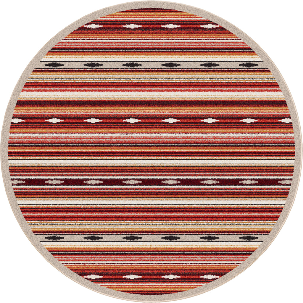 Image of an area rug, Remington Stripe - Red Multi