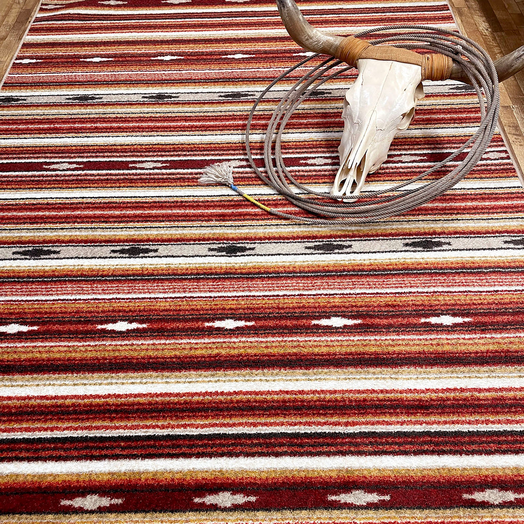 Image of an area rug, Remington Stripe - Red Multi