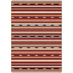 Image of an area rug, Remington Stripe - Red Multi