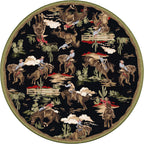 Image of an area rug, Retro Cowboy - Green and Black