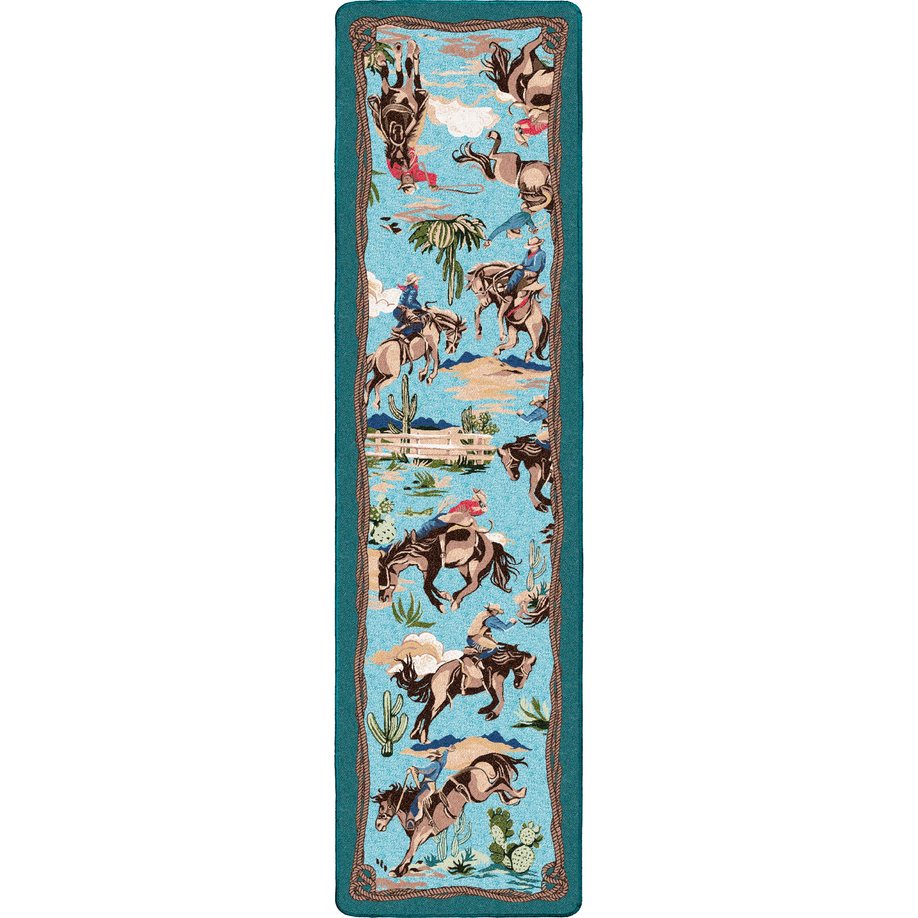 Image of an area rug, Retro Cowboy - Blue