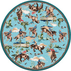 Image of an area rug, Retro Cowboy - Blue