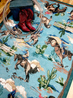 Image of an area rug, Retro Cowboy - Blue