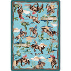 Image of an area rug, Retro Cowboy - Blue
