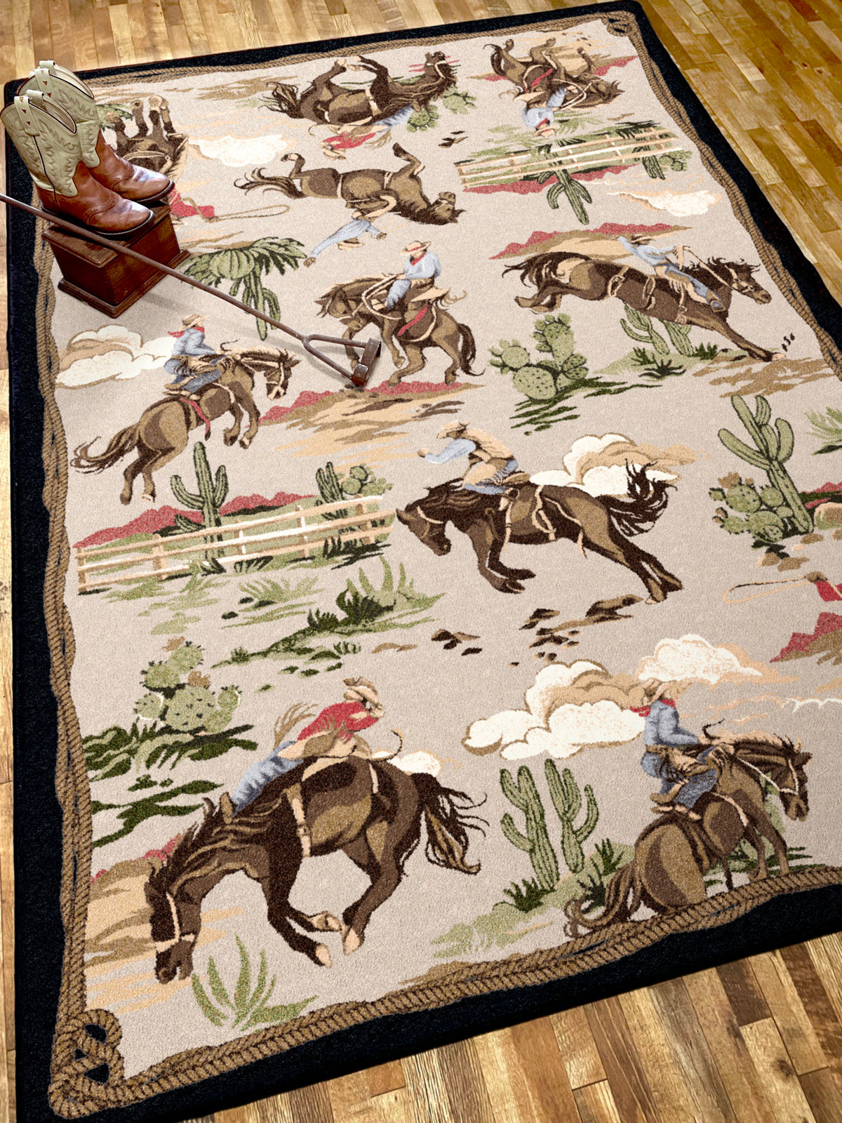 Image of an area rug, Retro Cowboy - Natural