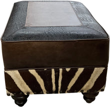 Load image into Gallery viewer, Zebra Ottoman - 34&quot; x 24&quot;