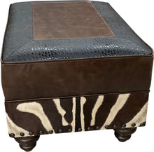 Load image into Gallery viewer, Zebra Ottoman - 34&quot; x 24&quot;