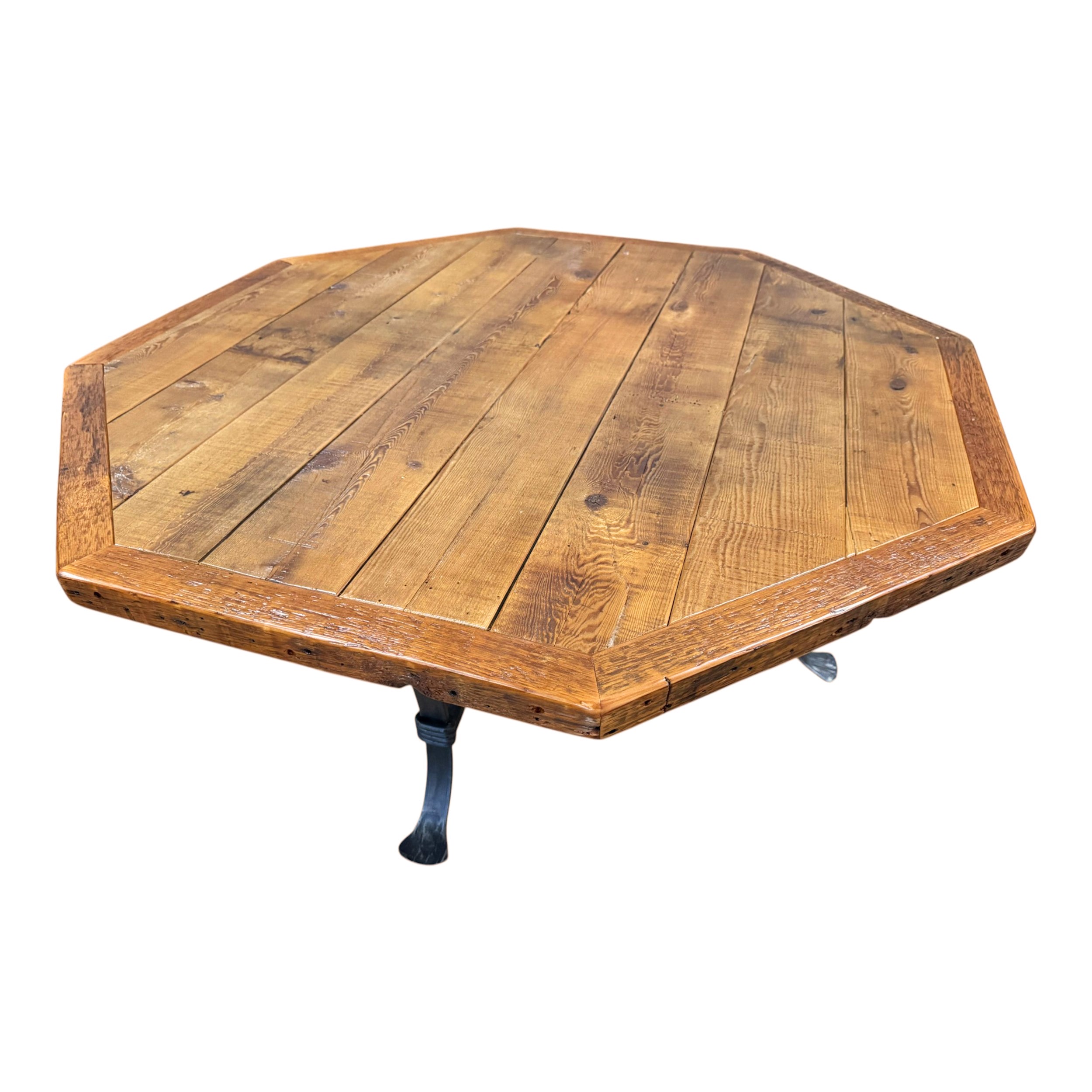 Round Rock Octagon Coffee Table - Metal Base