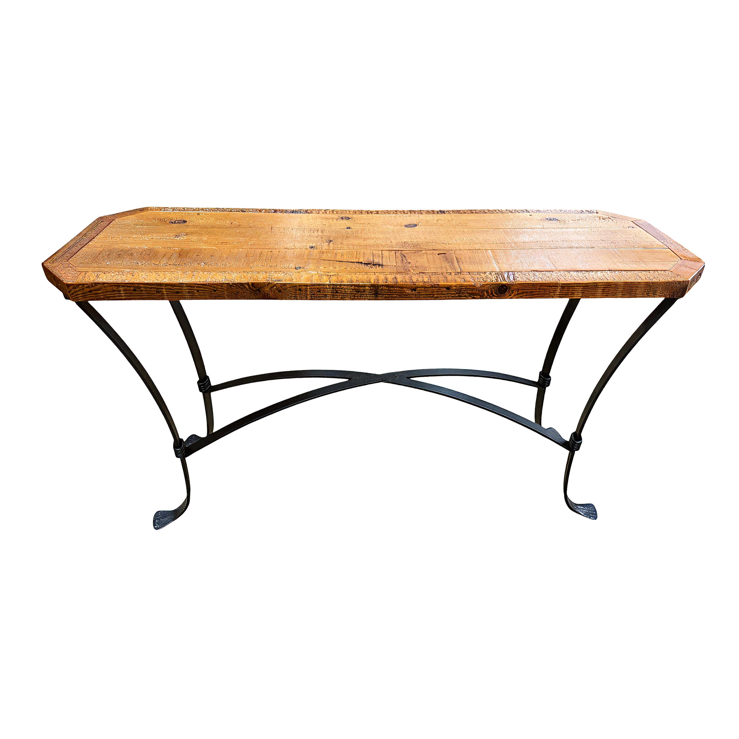 Round Rock Sofa Table - Metal Base