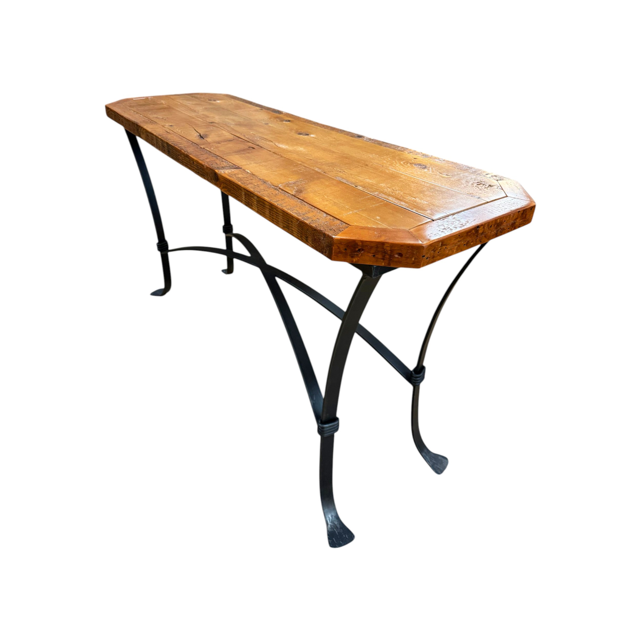 Round Rock Sofa Table - Metal Base