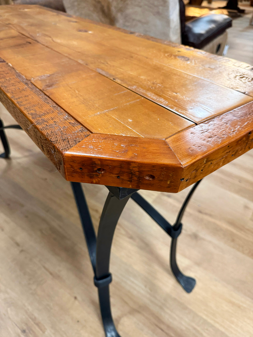 Round Rock Sofa Table - Metal Base