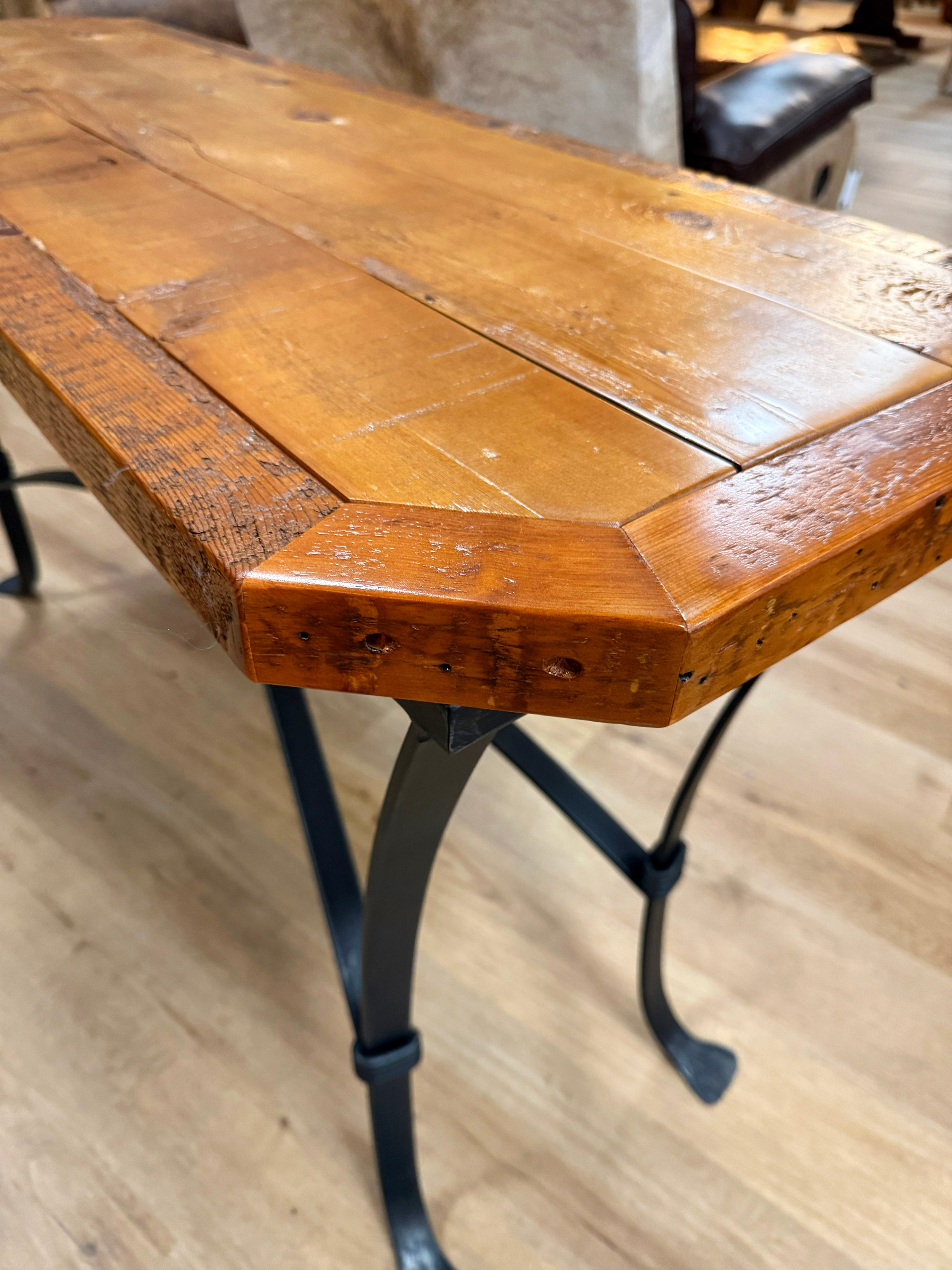 Round Rock Sofa Table - Metal Base