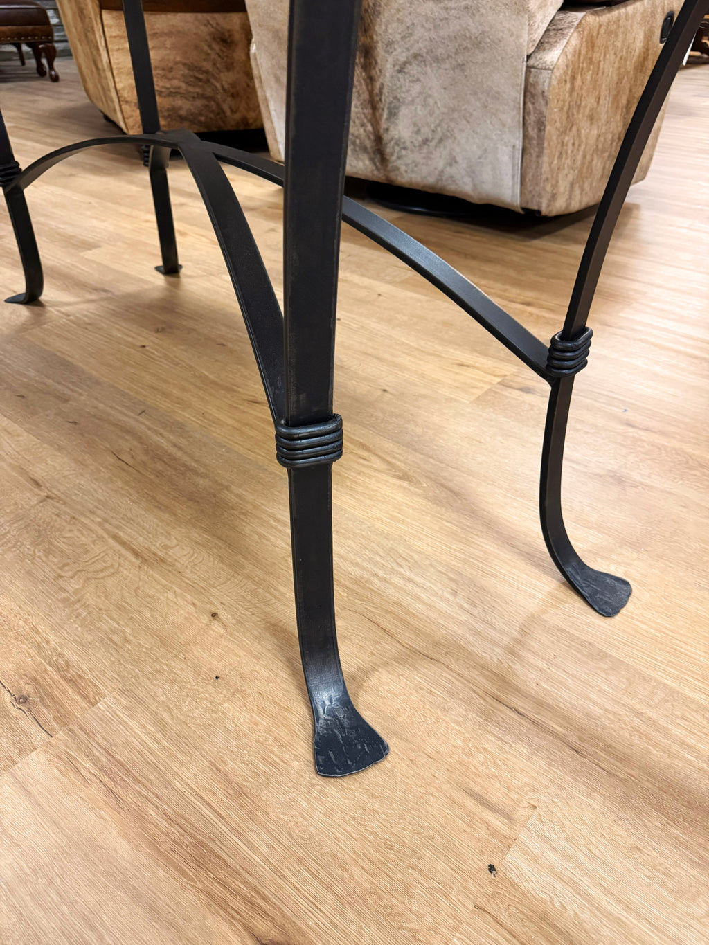 Round Rock Sofa Table - Metal Base