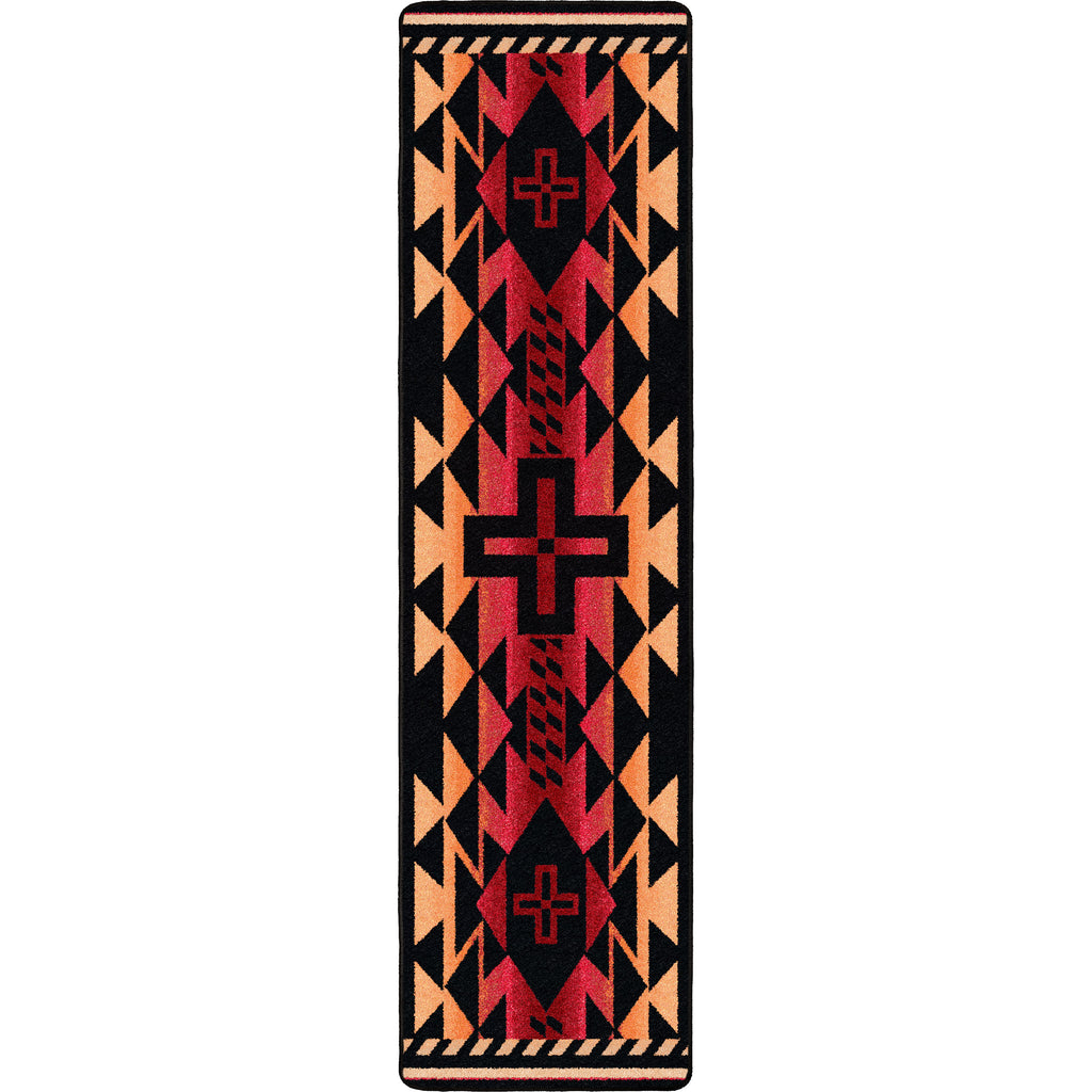 Image of an area rug, Rustic Cross - Burnt Red