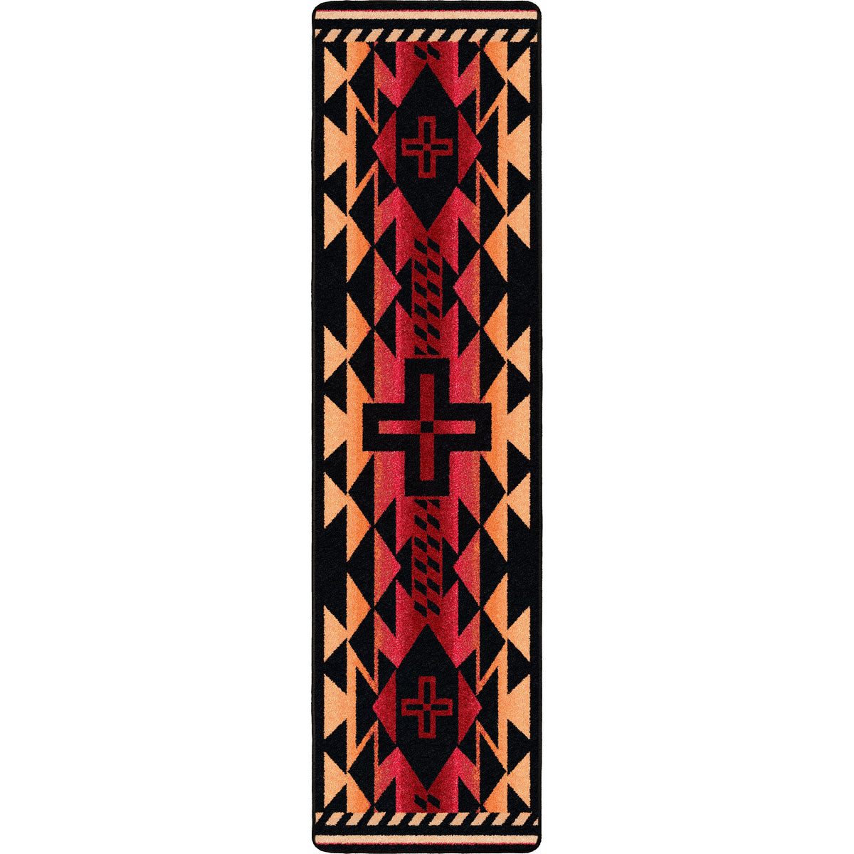 Image of an area rug, Rustic Cross - Burnt Red