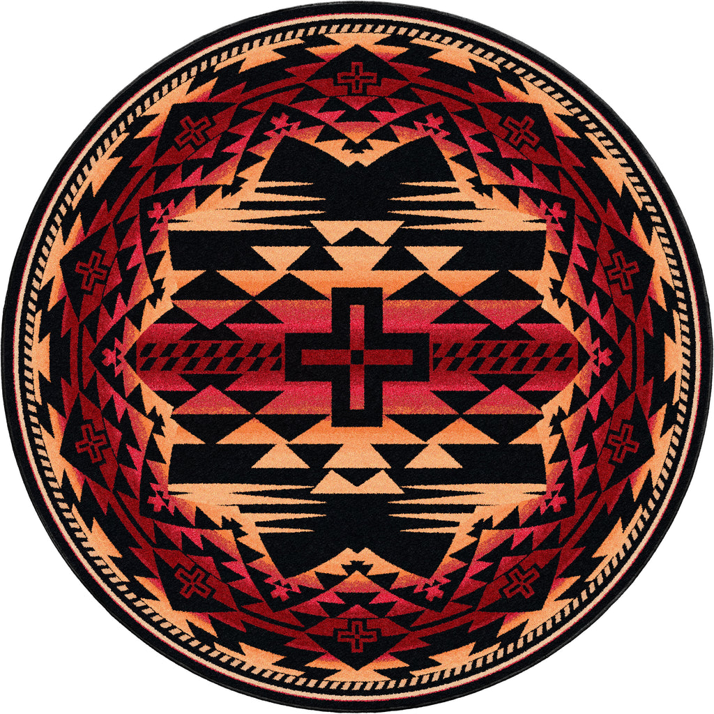 Image of an area rug, Rustic Cross - Burnt Red