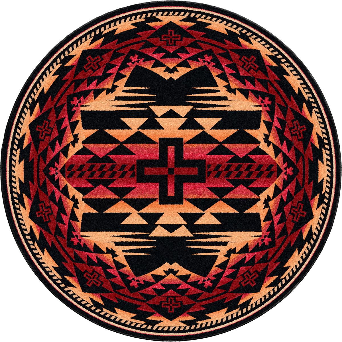 Image of an area rug, Rustic Cross - Burnt Red