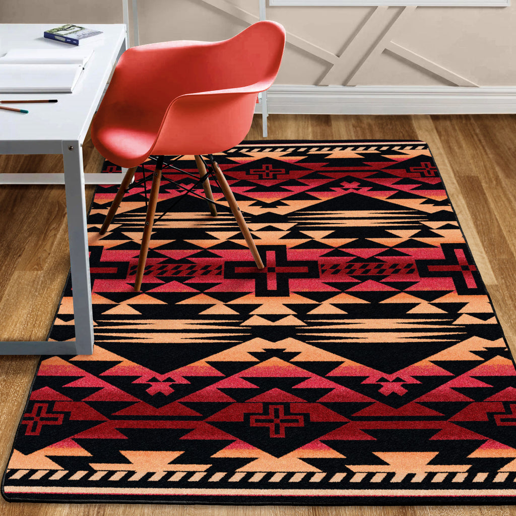 Image of an area rug, Rustic Cross - Burnt Red
