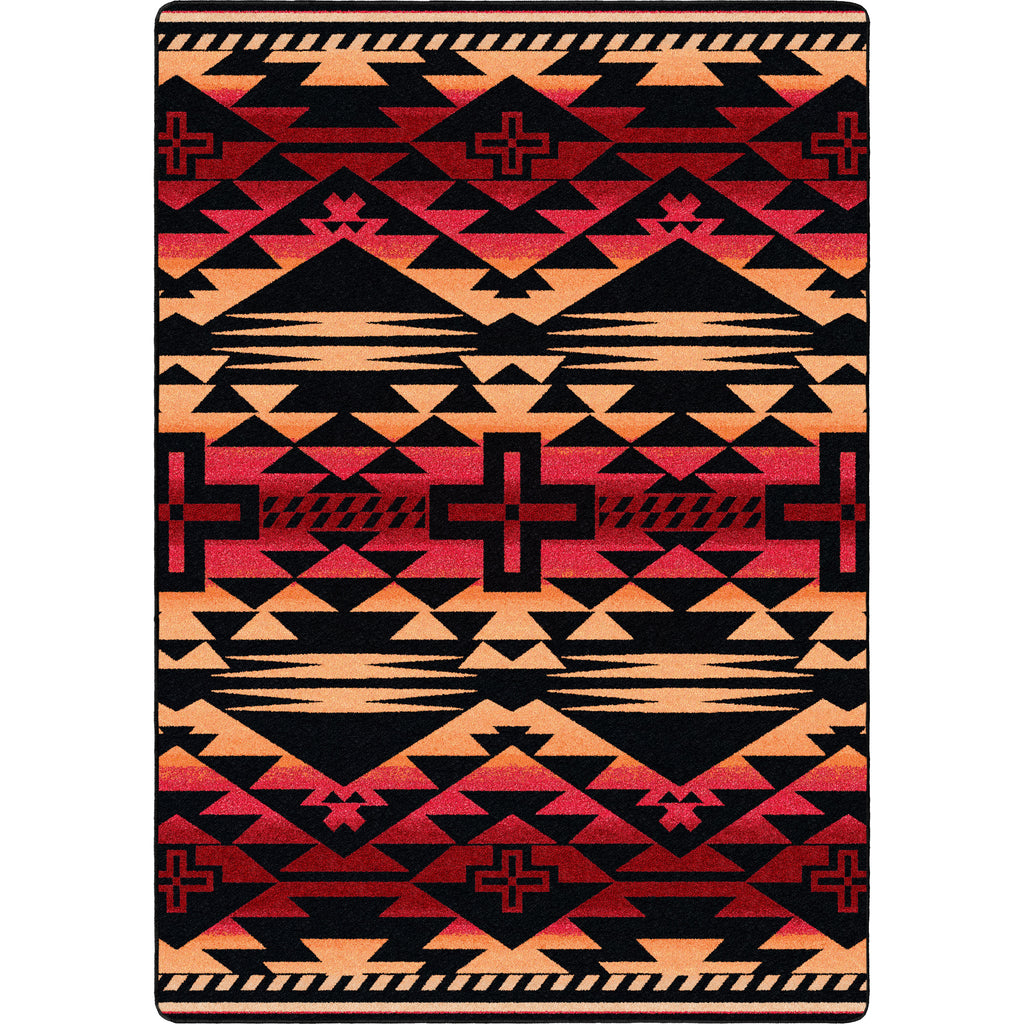 Image of an area rug, Rustic Cross - Burnt Red