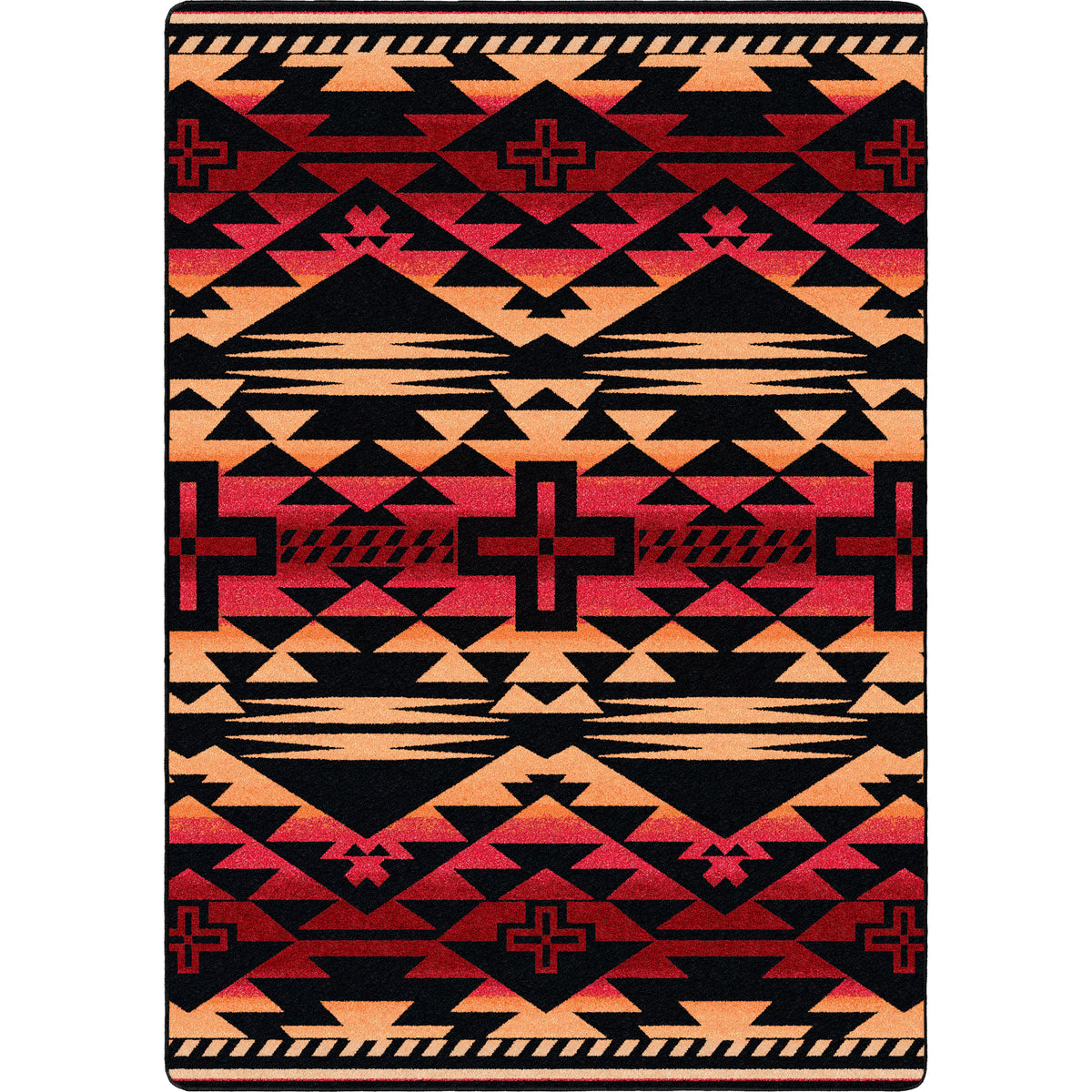 Image of an area rug, Rustic Cross - Burnt Red