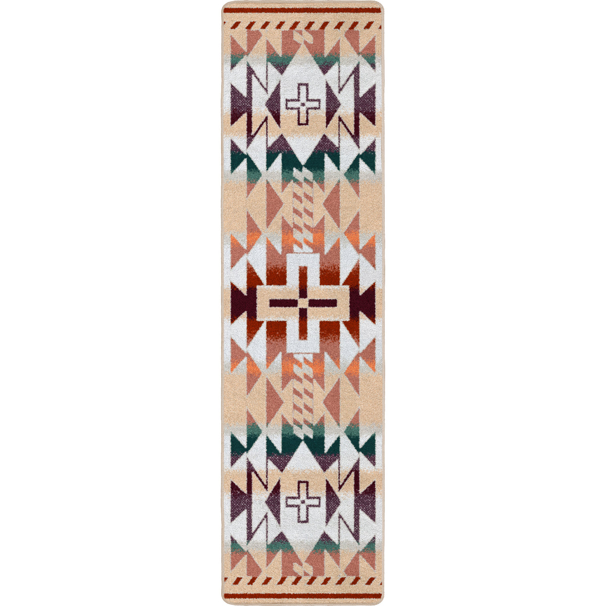 Image of an area rug, Rustic Cross OKA - Clay