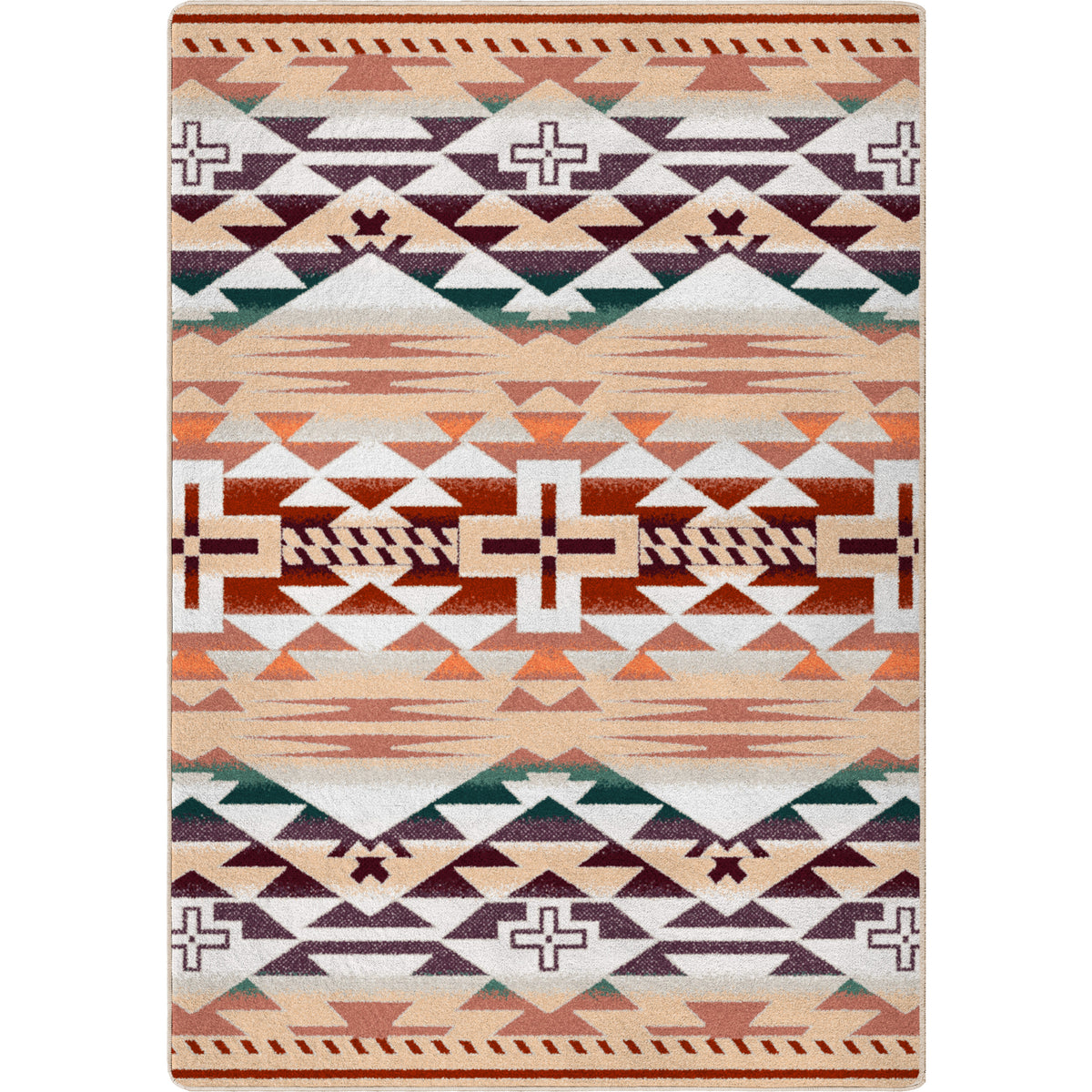 Image of an area rug, Rustic Cross OKA - Clay