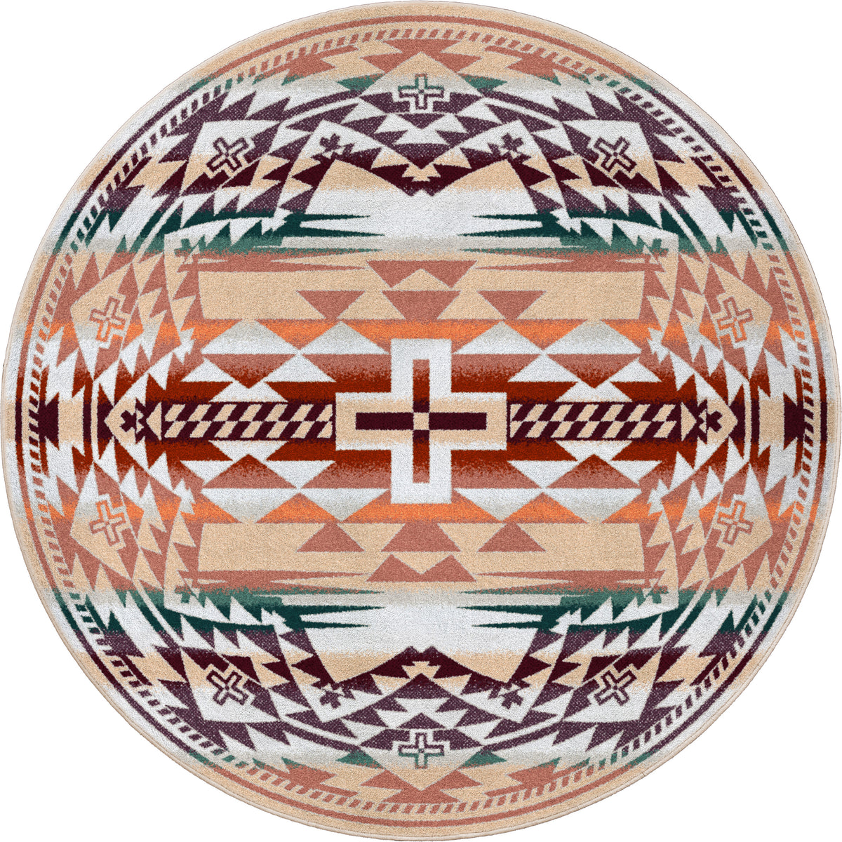 Image of an area rug, Rustic Cross OKA - Clay