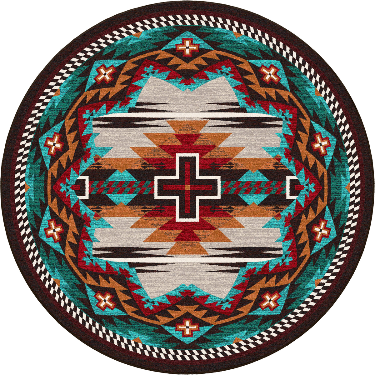 Image of an area rug, Rustic Cross OKA - Electric