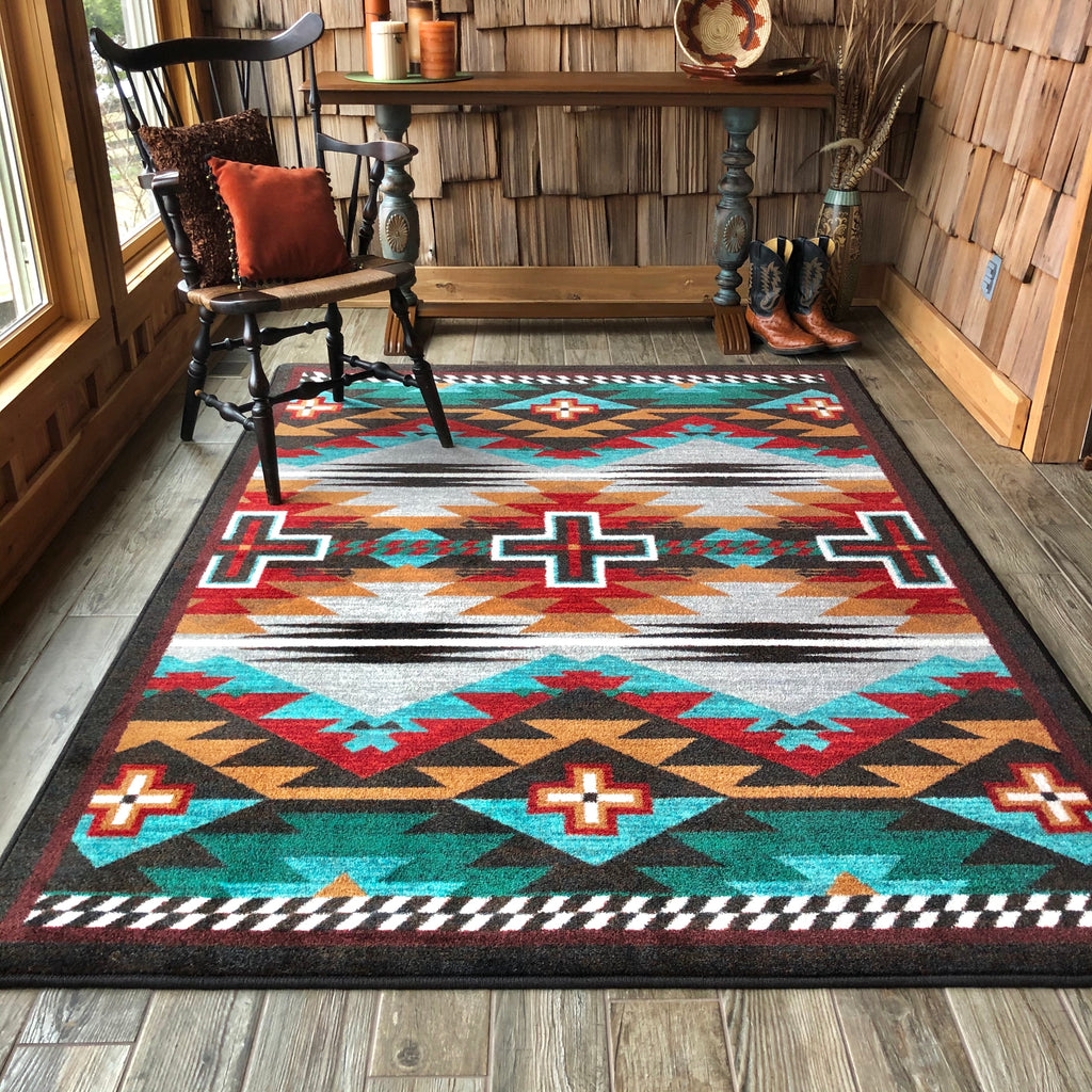 Image of an area rug, Rustic Cross OKA - Electric