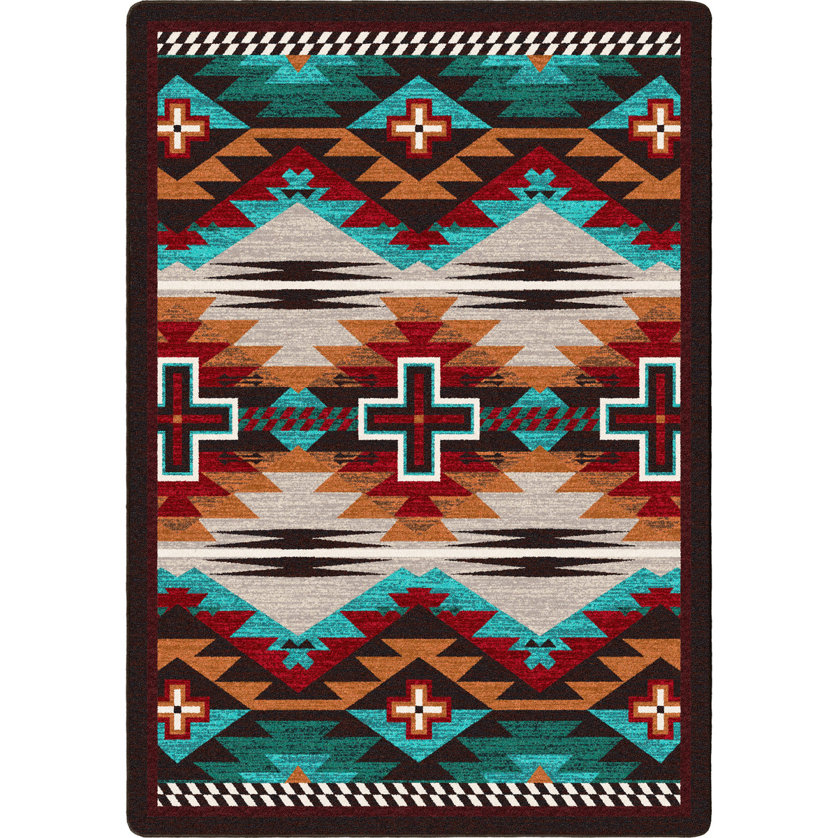 Image of an area rug, Rustic Cross OKA - Electric