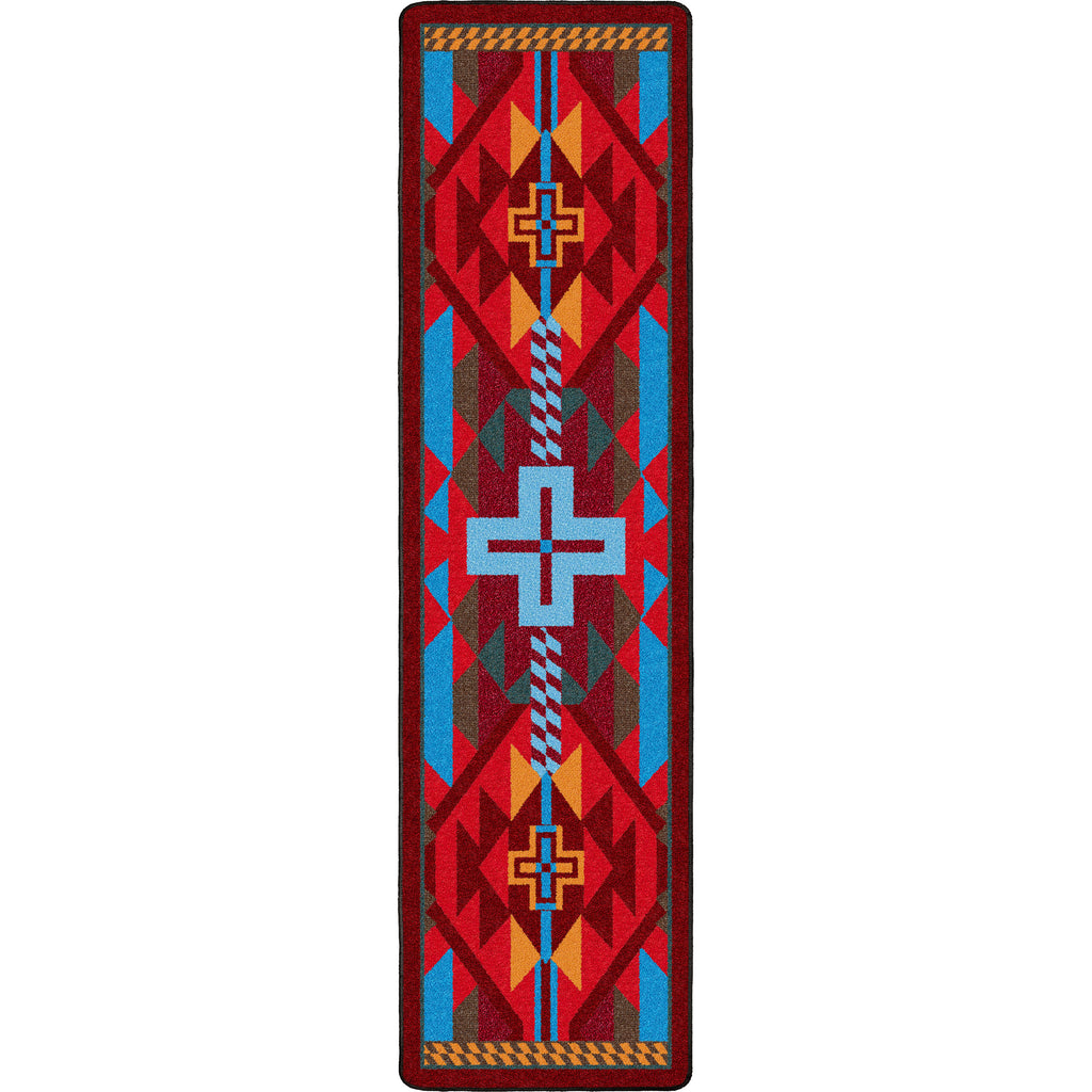 Image of an area rug, Rustic Cross - Sunset