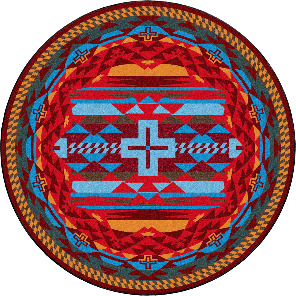 Image of an area rug, Rustic Cross - Sunset